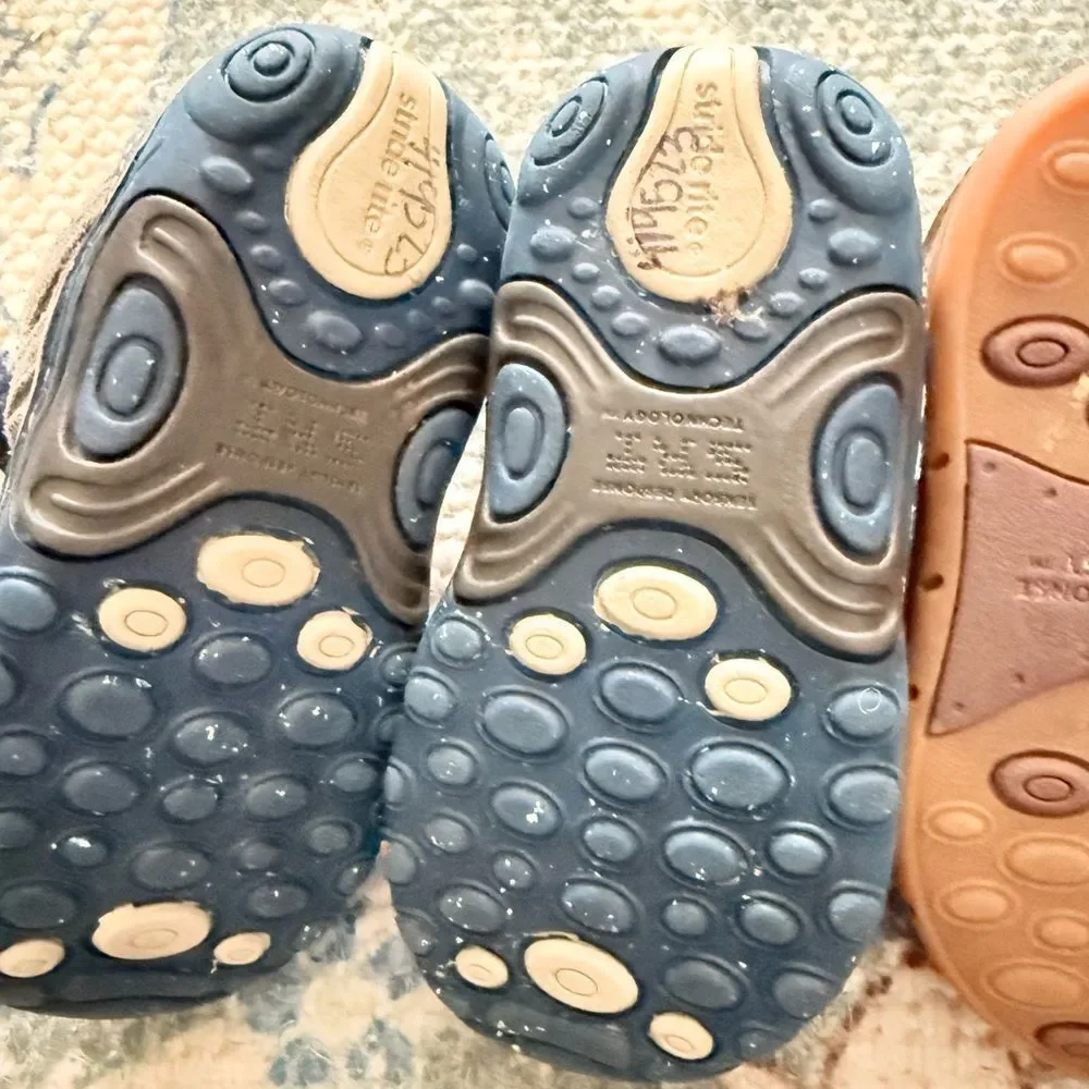 Stride Rite Shoes Set - Blue and Brown size 3w and 3.5